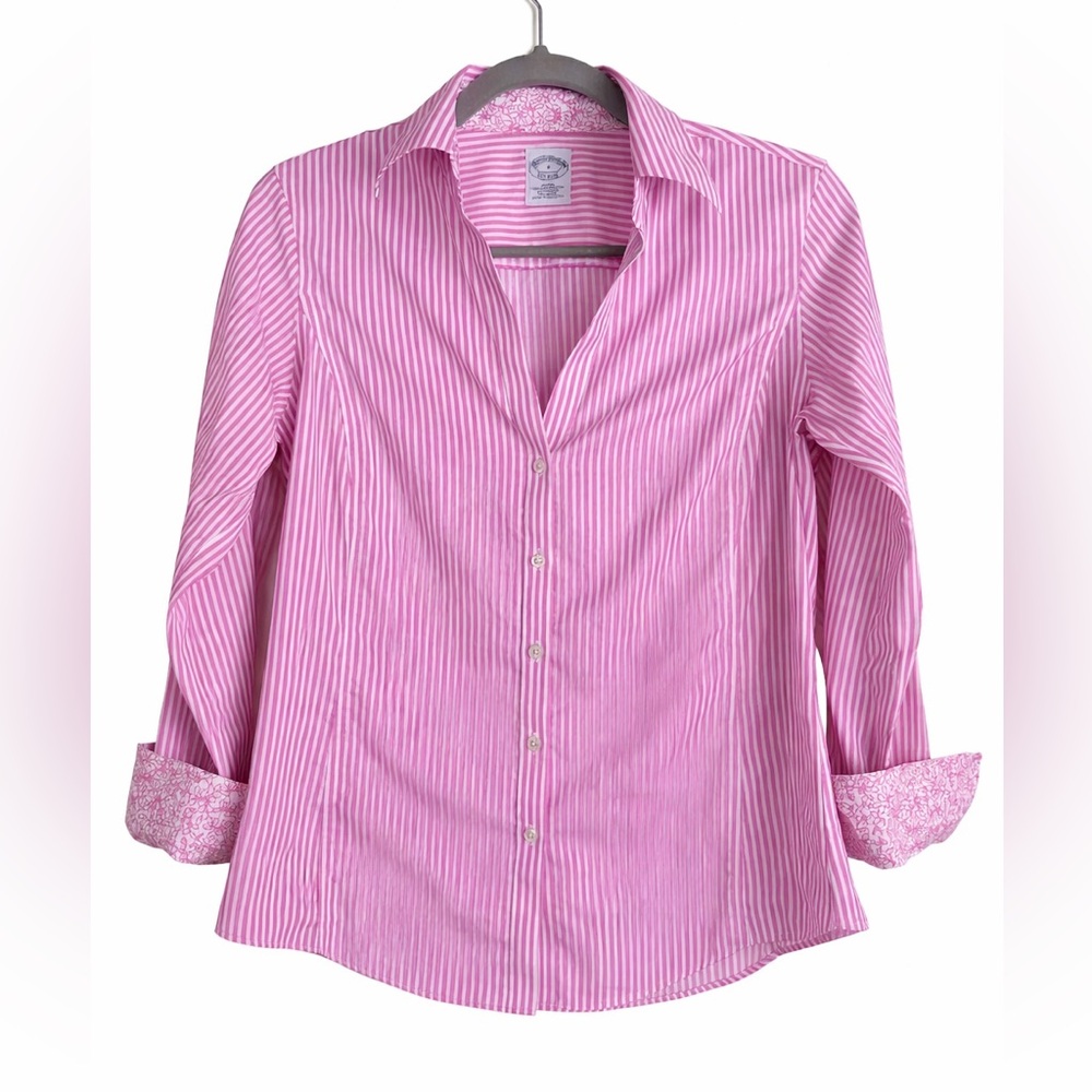 Brooks Brothers Pink Striped Button Down Shirt